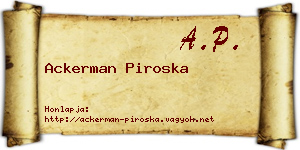 Ackerman Piroska névjegykártya