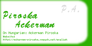 piroska ackerman business card